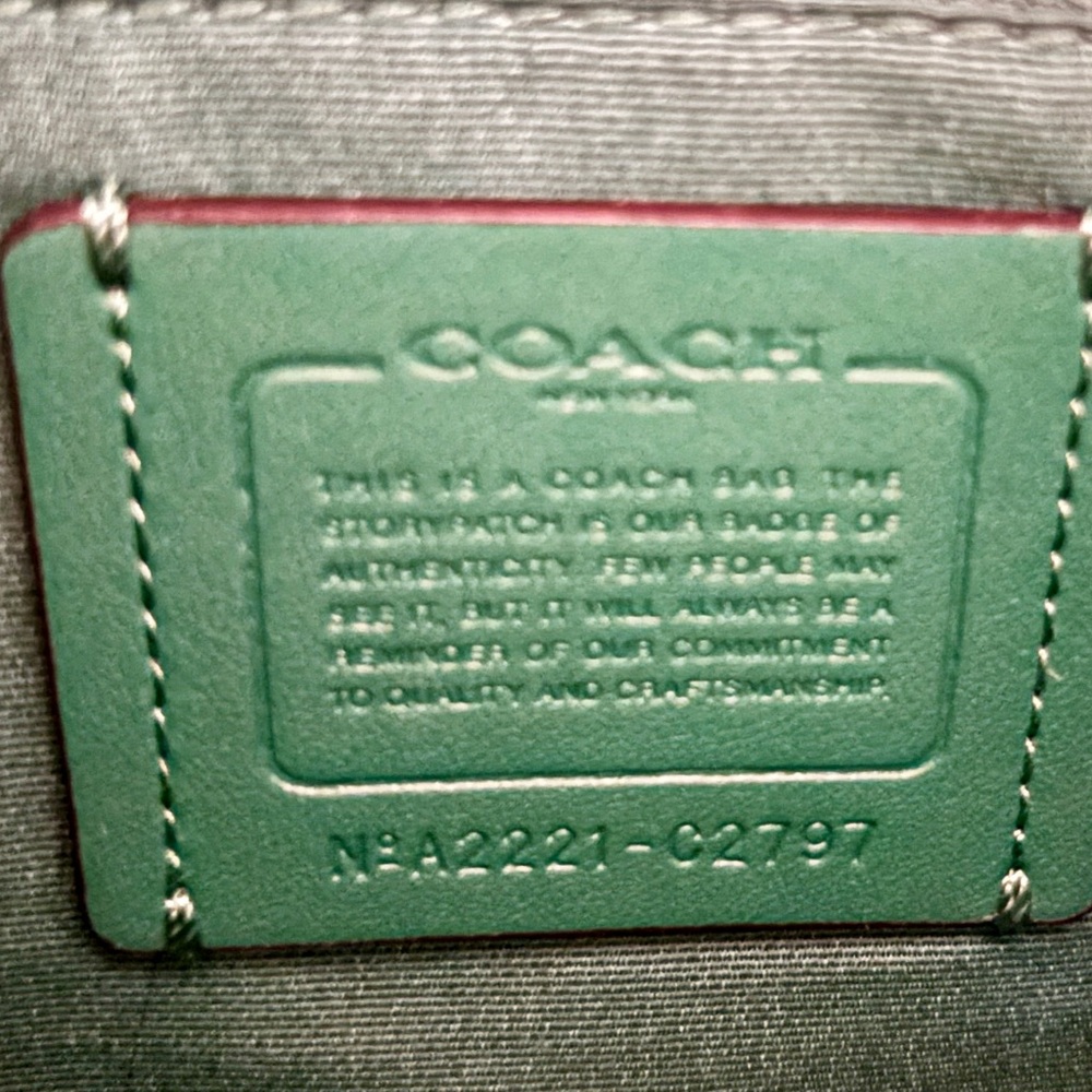 Coach Two-Tone Green and Blue Backpack - Picture 8 of 9